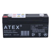 Atex 6 Volt 3.4 Amper Yatık Akü Bakımsız Kuru Akü 125x35x61 Mm - 4