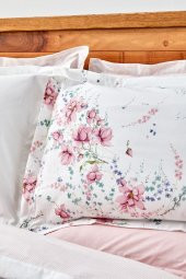 Dalila Pembe %100 Pamuk Çift Kişilik Nevresim Takımı - 2