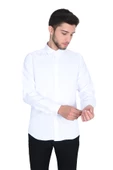 Cengiz İnler Yaka Düğmeli Dokulu Erkek Gömlek - 5