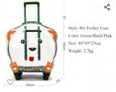 Glipet Şeffaf Çekçekli Kedi Köpek Taşıma Çantası  46*46*25 Cm PEluş minder Hediyeli - 2