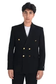 Cengiz İnler Kruvaze Metal Düğme Slim Fit Lycra Erkek Ceket - 4