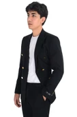 Cengiz İnler Kruvaze Metal Düğme Slim Fit Lycra Erkek Ceket - 3