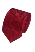 Cengiz İnler Jakarlı Şal Desenli Mendilli Mikrofiber Erkek Kravat - 5