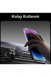 C153 Yapışkanlı/Izgara Klipsli Geçmeli Mıknatıslı Manyetik Magsafe Araç İçi Telefon Tutucu - 7