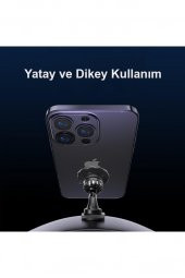 C153 Yapışkanlı/Izgara Klipsli Geçmeli Mıknatıslı Manyetik Magsafe Araç İçi Telefon Tutucu - 8