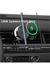 GW03 Izgara Klipsli Ayaklı Soğutmalı 15W Kablosuz Şarjlı Magsafe Araç İçi Telefon Tutucu - 3