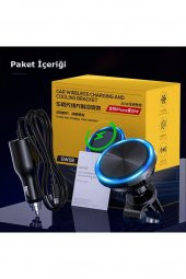 GW02 Izgara Klipsli Işıklı Soğutmalı Ayaklı 30W Kablosuz Şarjlı Magsafe Araç İçi Telefon Tutucu - 6