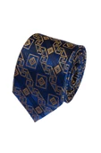 Cengiz İnler Geometrik Desenli Mendilli Mikrofiber Erkek Kravat - 1