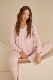 Somon V Yaka Pijama Takımı - 1