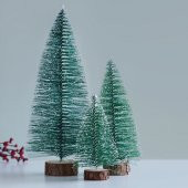 Minyatür yılbaşı karlı çam ağacı, 10 cm  15 adet - 1