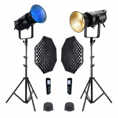 Gdx Exc-180RGB-II Rgb Led Video Işığı 2'li Full Set (Gridli 95cm Octagon + 260 cm Kalın Işık Ayağı) - 1