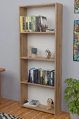 5 Raflı Kitaplık Arkalıklı Geniş Raf Kütüphane 170 cm Atlantik Çam - 1