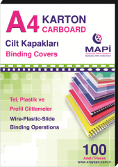 MAPİ A4 KARTON KAPAK 250 GR. SİYAH 100 LÜ - 1