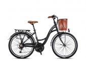 24J GERONI TOURER 21V VB ŞEHİR BİSİKLETİ - MAT SİYAH GRİ KAHVE - 40 KADRO - 1