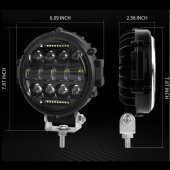 Offroad Angel Adaptif 15 led 96w Çalışma Lambası Yuvarlak Sis - 3