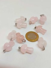 Pembe Kuvars Taşı Mantar Şekilli Kolye Ucu (42695) thumbnail 2