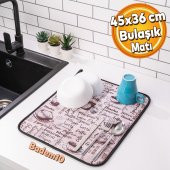 Bulaşık Kurutma Matı Kurulama Bezi Örtüsü Tezgah Üstü Ped Mutfak Bulaşıklık Yıkanabilir 45x36 cm thumbnail 1