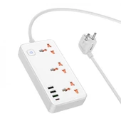 Coofbe Hc Seri Multifonksiyonel 2500W Priz Çoğaltıcı Şarj Aleti 3 USB 30W Type-C Girişli Şarj Stand - 8