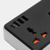 Coofbe Hc Seri Multifonksiyonel 2500W Priz Çoğaltıcı Şarj Aleti 3 USB 30W Type-C Girişli Şarj Stand - 5