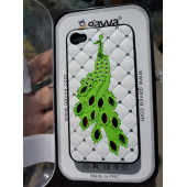 Iphone 4 4s için özel üretim tavus kuşlu taşlı telefon kapağı - 3