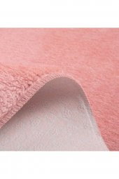 Orkide Home Modern Dekoratif Halı Jel Kaymaz Taban Peluş Puffy Desenli Pembe Sekizgen Halı  PEMBE 80 x 80 - 3