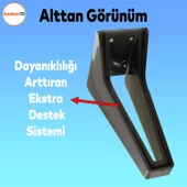Penta 6'lı Set Mobilya Tv Ünitesi Konsol Koltuk Kanepe Destek Ayağı 18 Cm Siyah Ayakları M8 Civatalı thumbnail 5