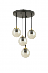 HERA 4LÜ BAL CAMLI SİYAH SARKIT AVİZE - Yatak Odası - Salon - Mutfak - Hol thumbnail 2