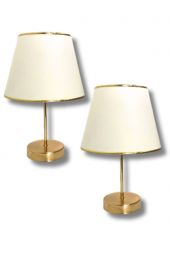 MALTAA PREMİUM 2Lİ ABAJUR - Beyaz - Gold  - Oturma Odası - Salon - Mutfak - Ofis - Mutfak - Hol thumbnail 1