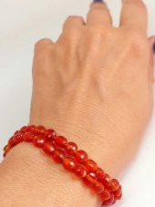 Akik Taşı YASSI Faset Kesim 6x4mm Unisex İkili Bileklik (42805) thumbnail 1