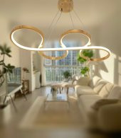 TT Aydınlatma TT025-SR  Yılan Modeli Sarı Kaplama Led Avize thumbnail 3