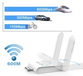 Concord W6  Dual Band USB 2.0 5 GHz 600 Mbps Wi-Fi Adaptör - 3