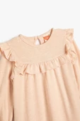 Koton Kız Bebek Triko Elbise Fırfırlı Lastik Manşetli Arkası Düğme Kapamalı - 3