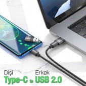 Coofbe Hc Seri Usb To Type-C Dönüştürücü Çevirici USB2.0 Veri Aktarım USB Dönüştürücü Çevirici - 3
