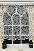 Storburada Çift Mekanizmalı Desenli Tül Stor Perde Gri Baskı STB-108  Gri 170 x 200 thumbnail 3