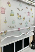 Çift Mekanizmalı Desenli Tül Stor Perde Çocuk Odası Baskı STB-109  Beyaz 80 x 260 - 1