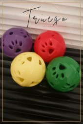 Zilli Kedi Top Oyuncak Çıngıraklı Patili Top 4cm Karışık Renk - 1