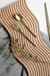 Bohem Dikdörtgen Bambu Kahve ve Dekoratif Sunum Tepsisi 32 cm - 1