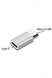 Type-C Erkek - Micro USB Dişi Şarj Kablosu Çevirici - Gri - 1