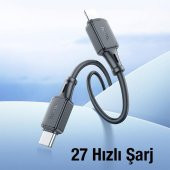 Polham HC Series 1MT 27W Type-C to iPhone Lightning Silikon Süper Hızlı Şarj ve Data Kablosu, Akım ve Isı Korumalı Kopmaz Kablo - 2