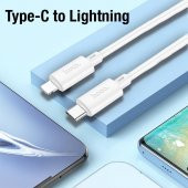 Polham HC Series 1MT 20W Type-C to iPhone Lightning Süper Hızlı Şarj ve Data Kablosu, Akım ve Isı Korumalı  Silikon Kopmaz Kablo - 3