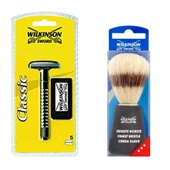 Wilkinson Sword Klasik Tıraş Bıçağı Makinesi, 5 Yedek Bıçak ve Tıraş Fırçası - 1
