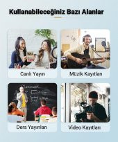 Polham HC Series 2 Metre iPhone Lightning Kablolu Profesyonel Yayıncı Yaka Mikrofonu, Canlı Yayın, Ses Kayıt Mikrofonu - 4
