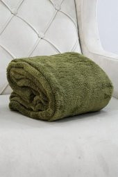 Wellsoft Battaniye, Televizyon Battaniyesi,Peluş, Polar Battaniye,Çift Kişilik 220*230 Haki - 1
