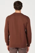 Wrangler W646H1h44 Kahverengi Wrangler Baskılı Bisiklet Yaka Erkek Sweat - 5