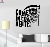 Duvar Sticker İskelet Şeytan Canavar Ölüm Kafatası Kemikleri Kelimeler Yazıt Alıntı Oturma Odası, Ofis, Mağaza Sticker - 1