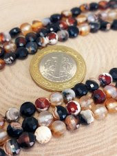 Akik Taşı YASSI Faset Kesim Kolye 6x4mm (Sabit Klipsli) (42810) thumbnail 4