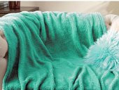 Wellsoft Battaniye Televizyon Battaniyesi Peluş Polar Battaniye Tek Kişilik 170*230 Mint Yeşil - 1