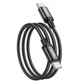 Coofbe Hc Seri Örgü 1Mt 60W Type-C to Type-C Şarj Samsung Huawei Şarj İphone 15 15 Pro Max Şarj Kablo - 1