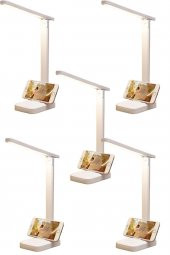 5 Adet Şarjlı Masa Lambası 3 Renk Dokunmatik Telefon Standlı Çalışma Okuma Işığı Gece Lambası 9w thumbnail 2