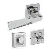Penta Nikel Saten Kare Rozetli WC Banyo Kapı Kolu (1 TAKIM) - 3